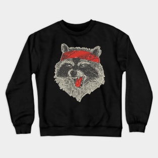 Raccoon With Bandana Cute Trash Panda Crewneck Sweatshirt